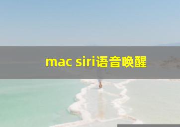 mac siri语音唤醒